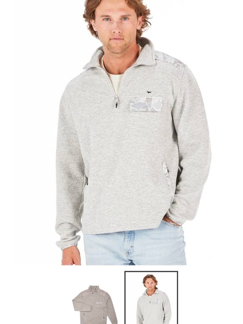 NWT Simply Southern Light Gray Heather Quarter-Zip Pullover